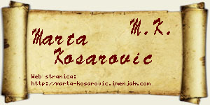 Marta Košarović vizit kartica